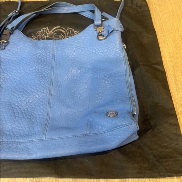 Vince Camuto Pebbled Leather Blue Multiway Purse w/ dust bag - Picture 2 of 5
